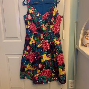 Jones NY Colorful Floral Women’s Dress with Pockets Size 10